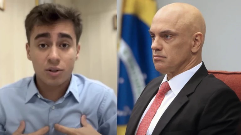 Nikolas Ferreira e Alexandre de Moraes Foto: Reprodução/YouTube e Foto: Rosinei Coutinho/SCO/STF