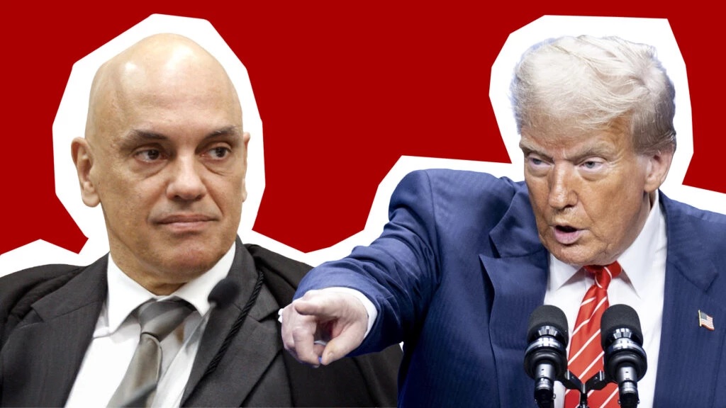 Moraes e Trump Fotos: Nelson Jr./SCO/STF e EFE/EPA/Robin van Lonkhuijsen