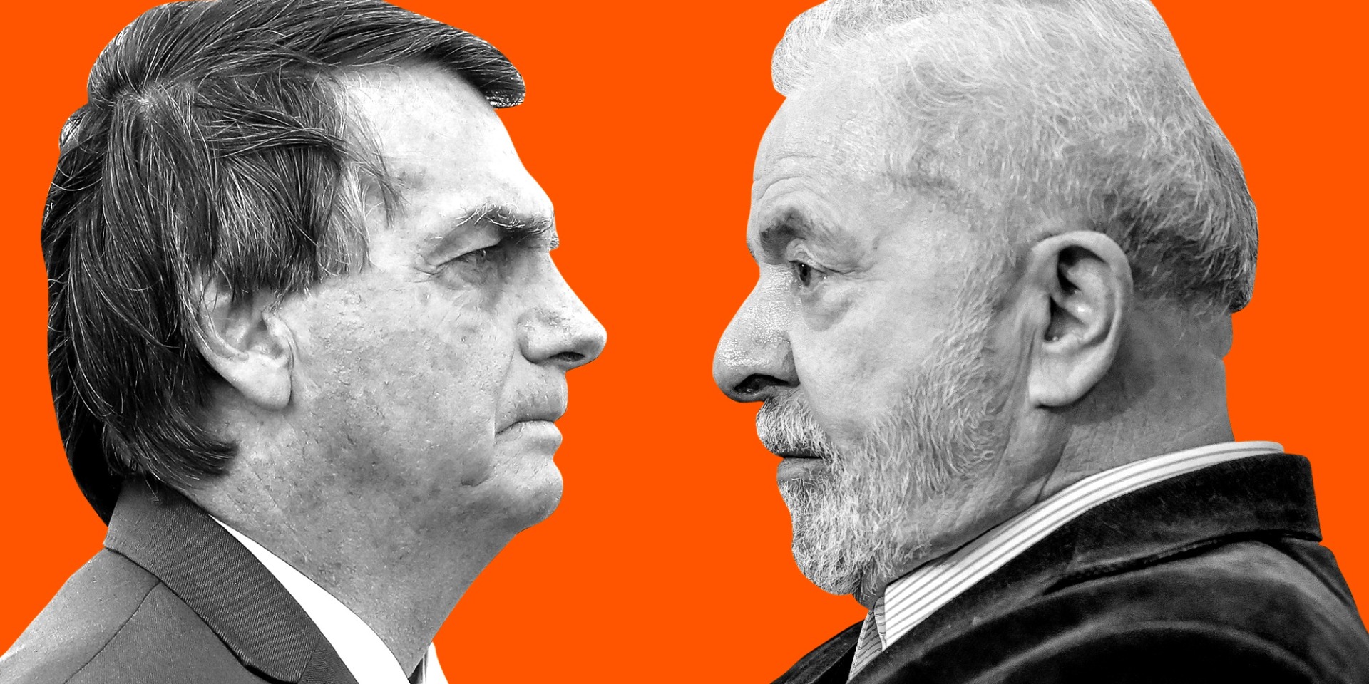 Montagem com as imagens de Jair Bolsonaro e Lula. Crédito: Lucas Gomes