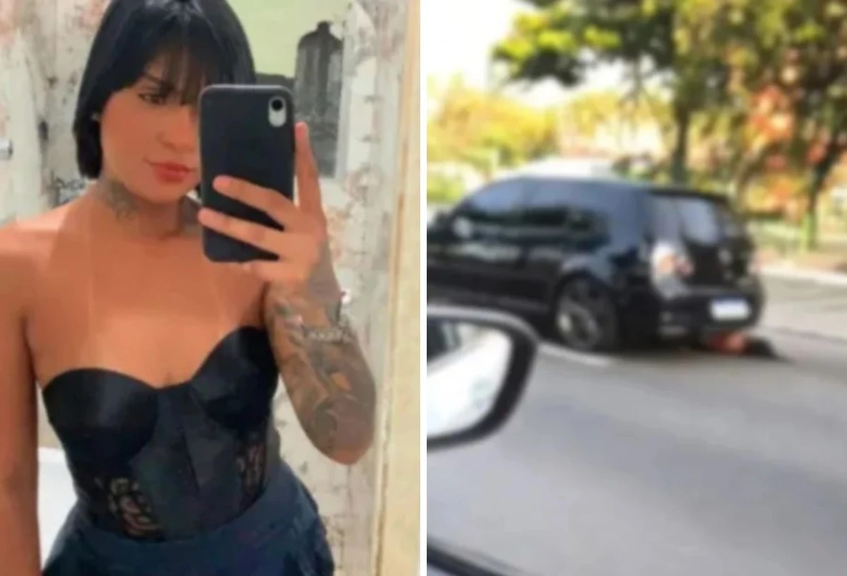 Tainara Souza Santos foi arrastada pelo carro por cerca de um quilômetro Crédito: Reprodução