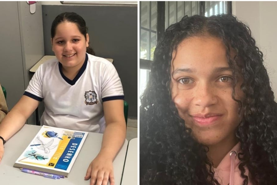 Rebeca de Souza (5º ano) e Keila Júlia (9º ano) - Imagem/Acervo Pessoal - Revista Formosa