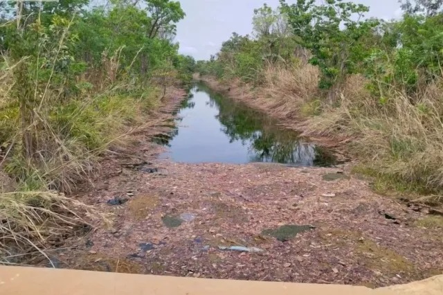 Foto: Relatório do Instituto do Meio Ambiente e Recursos Hídricos --- Canal naturalizado em fazenda no oeste da Bahia