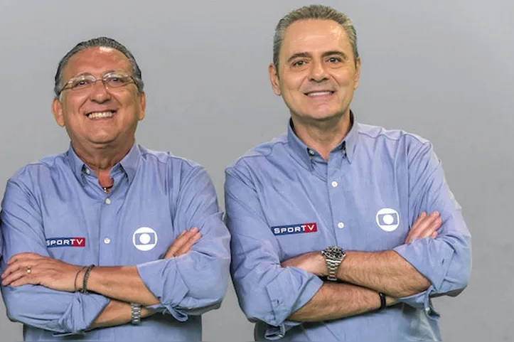 Galvão Bueno e Luis Roberto | Foto: João Miguel Júnior | Globo
