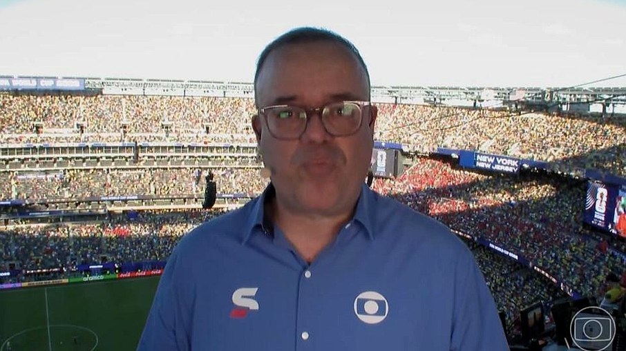 Everaldo Marques na transmissão da Globo Foto: Reprodução/TV Globo
