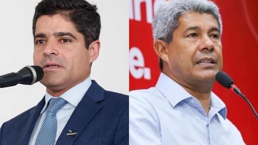 Os candidatos ao governo baiano ACM Neto (União Brasil) e Jerônimo Rodrigues (PT) Imagem: Alan Santos/PR e Divulgação/Governo da Bahia